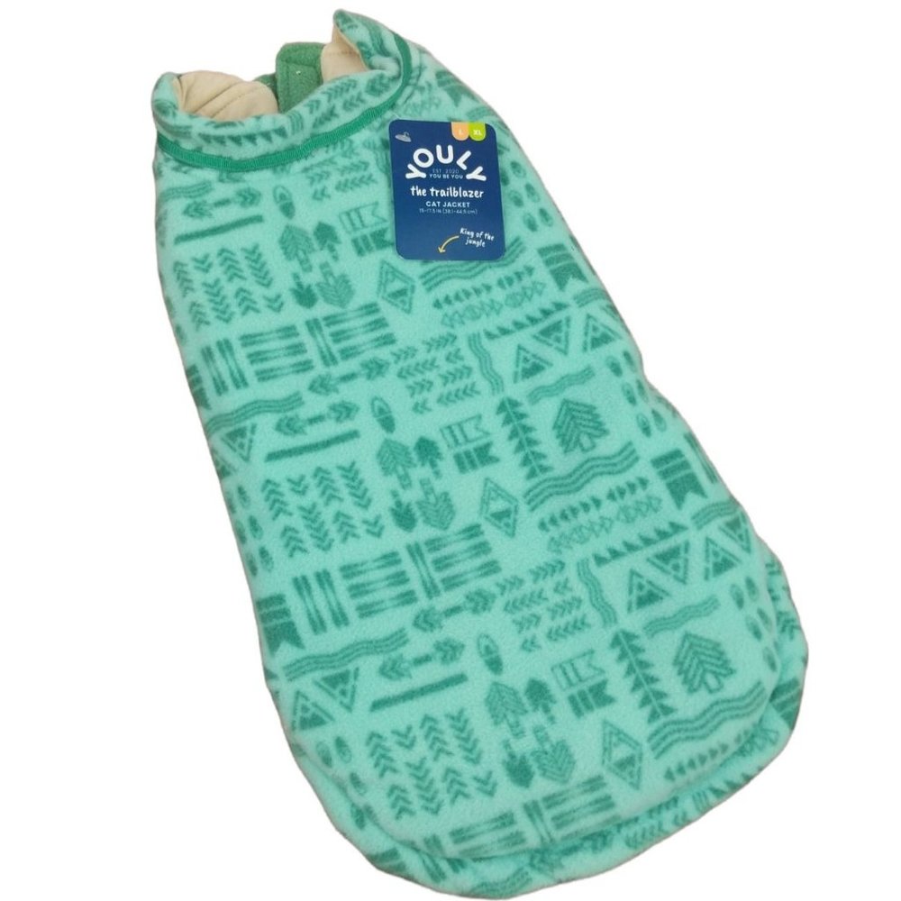 Youly Trailblazer Cat Size L/XL Pet Puffer Jacket Green